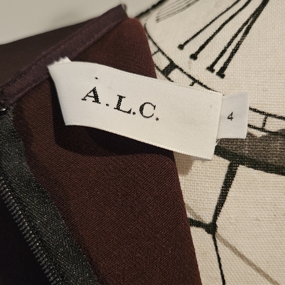 ⭐️ A.L.C. button blouson long sleeve dress size 4 brown - Picture 3 of 11